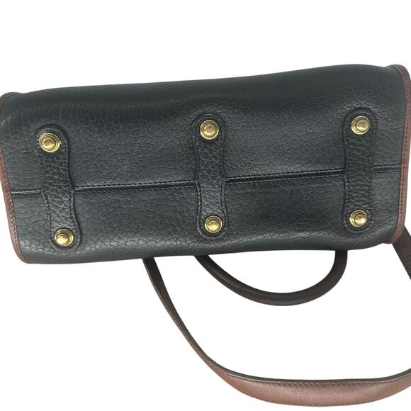 Dooney & Bourke Leather Black & Brown Satchel Crossbody Hand Bag - Picture 8 of 11